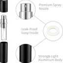 Zonon 56 Pieces 5ml Refillable Perfume Atomizer Mini Refillable Spray Perfume Bottle Portable with 56 Pieces Refill Pump Dispenser Pump Transfer Tool for Outgoing Valentine's Day(Black)