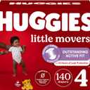 Huggies Size 4 Diapers, Little Movers Baby Diapers, Size 4 (22-37 lbs), 140 Ct (2 Packs of 70)