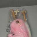 HollyHOME Plush Unicorn Stick Horse with Wood Wheels Real Pony Neighing and Galloping Sounds Plush Toy Pink 37 Inches(AA Batteries Required)