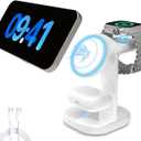 3 in 1 Wireless Charging Station for Magsafe Charger Stand,Magnetic Phone Charger for iPhone,for Apple Watch,for Airpods,for Magsafe Charging Station (White)