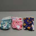 Pet Soft Washable Female Diapers (3 Pack) Female Dog Diapers, Comfort Reusable Doggy Diapers for Girl Dog in Period Heat (Cute Flower, S) (Small:10''-14'')
