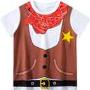 Toddler Boy Cowboy Pirate T-Shirt Halloween Thanksgiving Party Novelty Funny Short Sleeve Tee