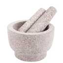 Comie Mortar and Pestle Set,Heavy Duty,Unpolished Granite,8Inch-5Cup Capacity,Grinder for Spices and Seeds,Grinding,Crushing and Mashing Spices,Nuts,for Guacamole,Garlic Sauce,Gray.