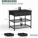 3D Printer Stand with Drawers 31.5x19.7 Printer Table with Filament Storage