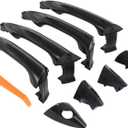 MOTOKU Black Front Rear Exterior Door Handle Kit for Hyundai Elantra 2011-2016 Outer Left Driver and Right Passenger Side