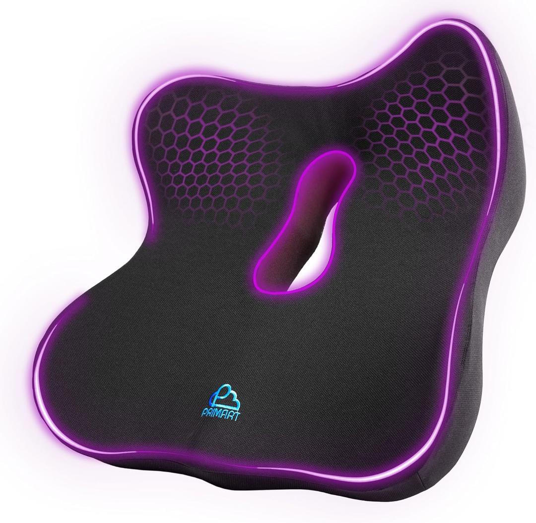 Memory Foam Seat Cushion for Pressure Relief, Ergonomic Office Chair Cushion for Coccyx, Sciatica & Tailbone Pain Relief, Hemorrhoid Donut Pillow, Cushion for Postpartum Pregnancy, After Surgery