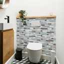 Art3d 10-Sheet Heavy-Duty Peel and Stick Backsplash, Waterproof Wall Tiles Stick on Kitchen Backsplash Living Space, Gray & Blue