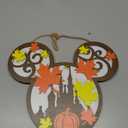 Fall Thanksgiving Wall Decor Lantern - Pumpkins Maple Leaf Door Hanging Sign Decor with Light, Autumn Farmhouse Wreath & Indoor Window Decorations