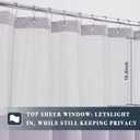N&Y HOME Waffle Weave Shower Curtain with Snap-in Fabric Liner & 12 Metal Hooks Set - Hotel Style, Waterproof & Washable, Heavyweight Fabric & Mesh Top Window - 71x72, Lavender