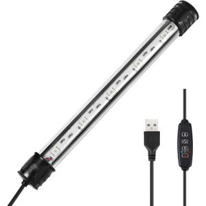AQUANEAT Aquarium LED Submersible Light 9 Inch, 16 Million Multi-Color Underwater Fish Tank Light, Auto On Off with Timer, Adjustable Brightness