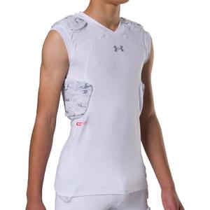 Gameday Pro 5-Pad Football Shirt, Comfortable Compression & Protection for Practice & Game Day, Youth/ Boys (Small, White Camo)