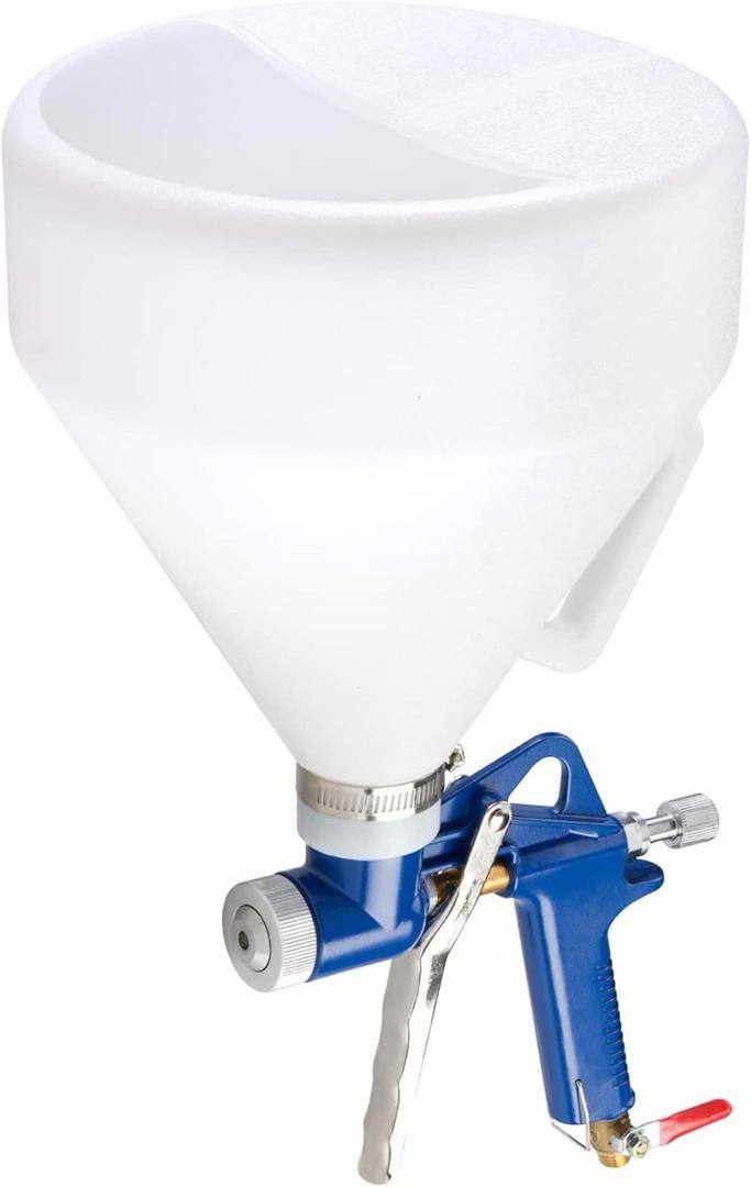 HILTEX 31229 Air Texture with 1.32 Gallon Hopper, 3 Nozzles: 4.0mm, 6.0mm, 8.0mm, Drywall Texture Sprayer for Stucco Mud or Popcorn on Walls and Ceiling, Knockdown, Spray with Handle