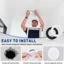 uxcell 6Pack Goof Rings for 3" Recessed Lights, 3" ID 4.7" OD Steel Flat Goof Trim Ring Can Light Cover Plate Flush Mount Can Converter for Ceiling Wall Hole Decorative, Matte White