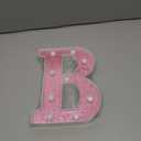 Small Led Marquee Letters, Light Up Letters, 8.58 Inch Led Letter Lights, Battery Powered Lighted Sign for Table, Party, Birthday, Christmas Decor (Pink Glitter, Letter B)