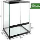 11 Gallon Reptile Glass Tank Vertical Terrarium 12"x12"x18" Habitat Enclosure with Front Openning Door and Top Screen Ventilation for Geckos, Snakes,Tree Frogs,Chameleon