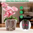 Bluepro 5 Inch Side-Open Orchid Pots 12 Pack, Clear Plastic Nursery Planters with Detachable Side Walls for Easy Repotting, Breathable Slotted Flower Pots with Drainage for Root Health