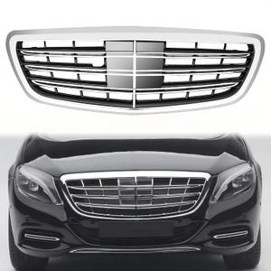 S Class Grill Front Grille Compatible with Mercedes Benz with Camera Hole W222 S550 S560 S500 2014-2020 Silver