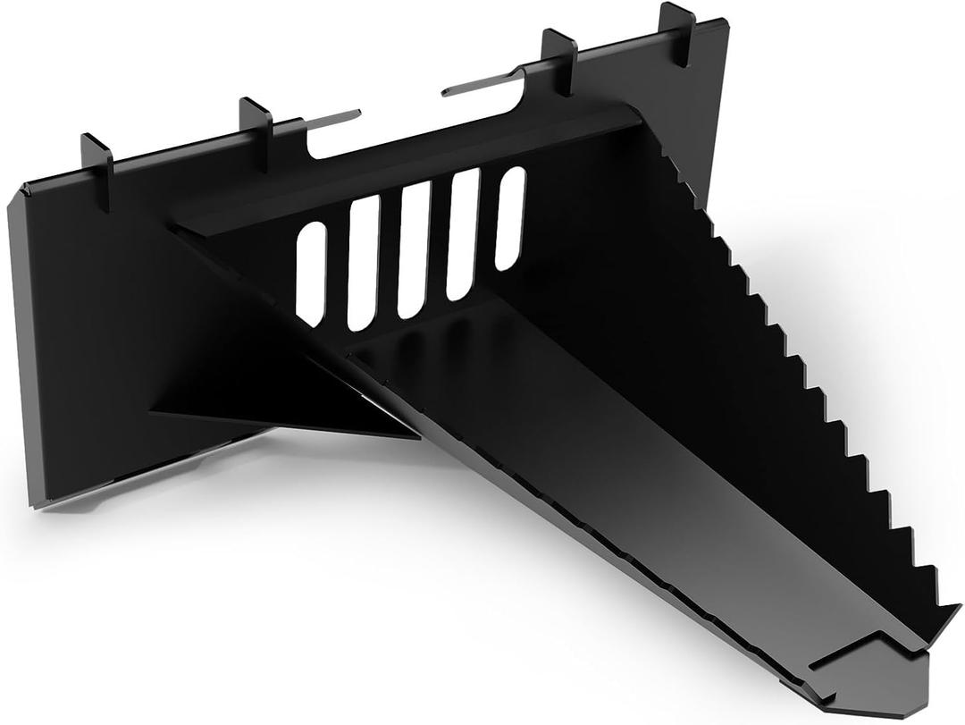 Economy Series Stump Bucket Attachment,Universal Skid Steer Quick Tach,Serrated Leading Edge,Tree Scoop Digger for Removing Smaller Tree Stumps and Light Duty Ripping Roots,Black