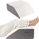 10" Leg Elevation Pillow, Leg Wedge Pillow for Swelling and Blood Circulation, Leg Pillow for After Surgery Recovery, Knee Hip Ankles Back Pain Relief, Knee Pillow for Sleeping, Removable Cover, Grey