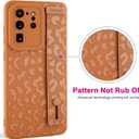 OOK Compatible with Samsung Galaxy S20 Ultra Case with Wrist Strap, Leopard Silicone Shockproof Protective Slim Anti-Scratch Cheetah Cover for Women Girls, Brown