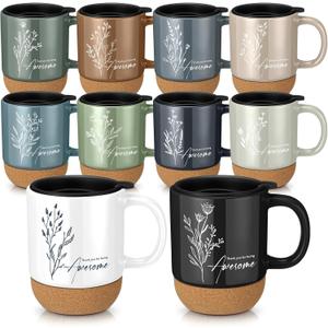 10 Pcs Appreciation Gifts for Employee Bulk Mugs Thank You Mug 13.5 oz Ceramic Coffee Mug Thank You Gifts for Women Housekeeping Week Coworker Volunteer Teacher Team(Awesome)
