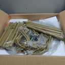 6 Tier Rotating Bookshelf, 360 ° Display Stackable Spinning Bookshelf Tower, Corner Bookshelf Tall Floor Standing Swivel Bookcase Narrow Storage Organizer for Bedroom, Living Room, Gold