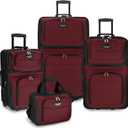 Travel Select Amsterdam Expandable Softside Rolling Upright Luggage, Burgundy, 4 Piece Set