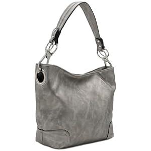 Hobo Shoulder Bag with Big Snap Hook Hardware 