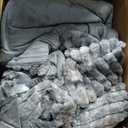 Fluffy Queen Size Comforter 3 PCS - Tie Dye Black Fleece Bedding Set, 3 Pieces-Queen
