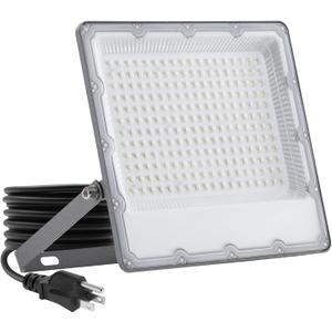 WeDo LED Flood Light 200W Equivalent 150W Plug-in Outdoor Spotlight, 6500K Bright Daylight, IP65 Waterproof Security Light for Driveway, Building, Warehouse, Front Yard
