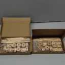 Zhanmai 2 Sets/120 Pcs Wooden Building Blocks Toys Kids Educational Natural Wood Toys Learning Wooden Blocks Different Sized Toy Building Sets for Boys Girls