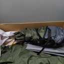 4-in-1 Camping Cot Tent, Foldable Elevated Tent Set for 1 Person to Use, Elevated Camping Bed Tent for Outdoor Hiking, Camping (Green+Grey)