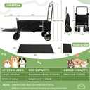 Dog Stroller for Large Dogs,Pet Stroller for Medium Dogs Up to 150lbs,Folding Dog Wagon Cart,Heavy Duty All-Terrain with Adjustable Handle,Storage Organizer,Waterproof Oxford Fiber,Black