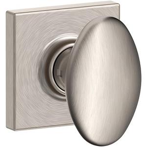 SCHLAGE F10 SIE 619 COL Sienna Residential F10SIE619COL Siena Knob with Collins Rose Passage Lock with 16080 Latch and 10027 Strike Satin Nickel Finish