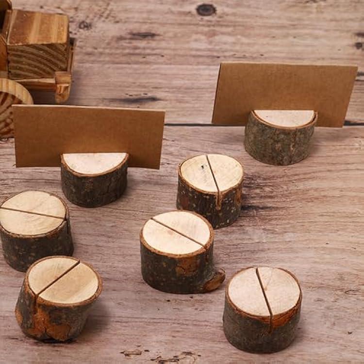 Pack Rustic Wooden Place Card Holders  for Wedding