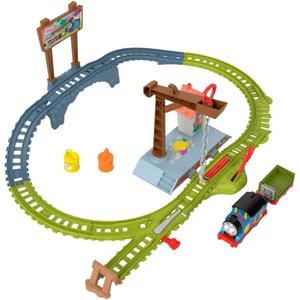 Thomas & Friends Motorized Toy Train Set, Paint Delivery with Troublesome Truck & Track for Pretend Play Preschool Kids Ages 3+ Years