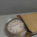 Plumeet Retro Wall Clock, 12'' Non Ticking Classic Silent Vintage Wall Clocks Decorative Kitchen Living Room Bedroom, Roman Numerals, Battery Operated (Copper Gold)