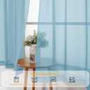 Gwine Sky Blue Sheer Curtains 96 Inches Long 2 Panels, Elegant Window Treatments Voile Curtains for Living Room, Light Filtering Rod Pocket Sheer Drapes, Each 42" Wx96