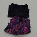 Yonique Tankini Swimsuits for Women Athletic Swim Tank Top with Boy Shorts Two Piece Tummy Control Bathing Suits (X-Large, Purple Leaf)