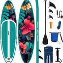 Inflatable Stand Up Paddle Board, 11' Paddle Boards with Stable Fin and Durable SUP, Non-Slip EVA Deck, Ultra-Light Manual Air Pump,Our SUP for Youth & Adults of All Skill Levels