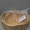 YANGQIHOME Rattan Bread Basket, Round Fruit Baskets, Wicker Storage Bowls, Natural Woven Serving Basket Bowls, Decorative Baskets for Kitchen Counter Organizing, Set of 3