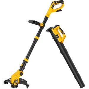 Cordless Weed Trimmer and Leaf Blower Combo Kit Compatible with Dewalt 20V Max Battery(Battery Not Included), 12 Inch Electric Weed Eater/String Trimmer and Lightweight Leaf Blower Cordless