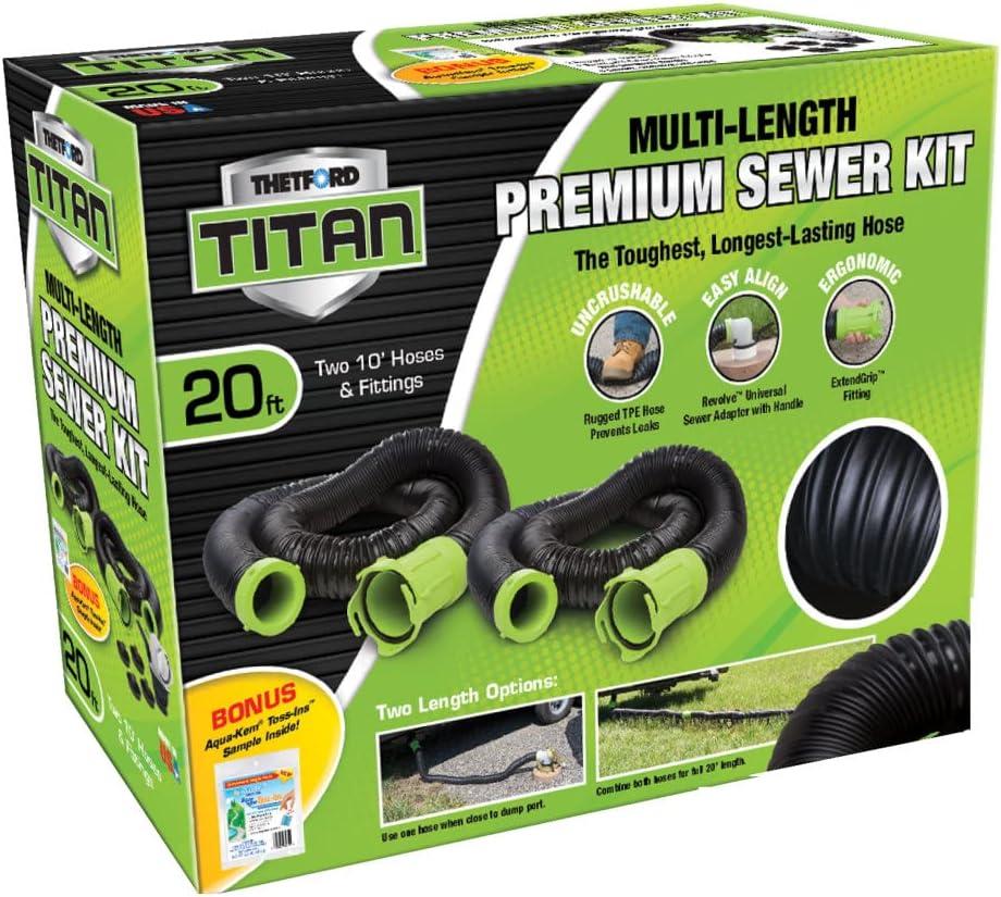 TITAN Fuel Tanks Titan 20 Foot Premium RV Sewer Hose Kit - Thetford 17902