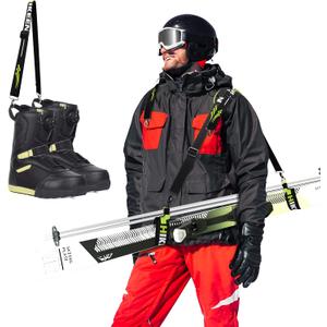 Hikeen Ski Strap, Pole and Boot Ski Carrier Strap for Easy Transportation of Your Skiing Accessory,Features Adjustable Anti-Slip Shoulder Comfortable Walking, Skier Gift
