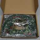 4 Pcs 8" Mini Christmas Wreaths for Kitchen Cabinet Small Christmas Candle Rings Wreaths, Front Door Pillars/Home Table Centerpieces Hanging Garlands, for Windows/Wedding Decor (No Red Ribbon)