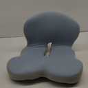 Buttocks Cushions Office Chair Cushion with Backrest (Blue and Gray Patchwork Color)