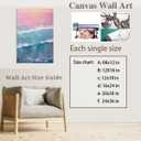 Vintage Tropical Surf Wall Art Pink Blue Beach Summer Coastal Painting Surfing Canvas Print Aesthetic Poster for Home Living Room Bedroom Dorm Apartment Decor 24x36inch Unframed