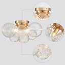 SM Saint Mossi Modern Bubble Ceiling Light Fixture, 4-Light Flush Mount Lighting Fixture with Glass Globe Shades and Gold Canopy, w18 xH12, Modern Chandelier for Living Room Bedroom Dining Room