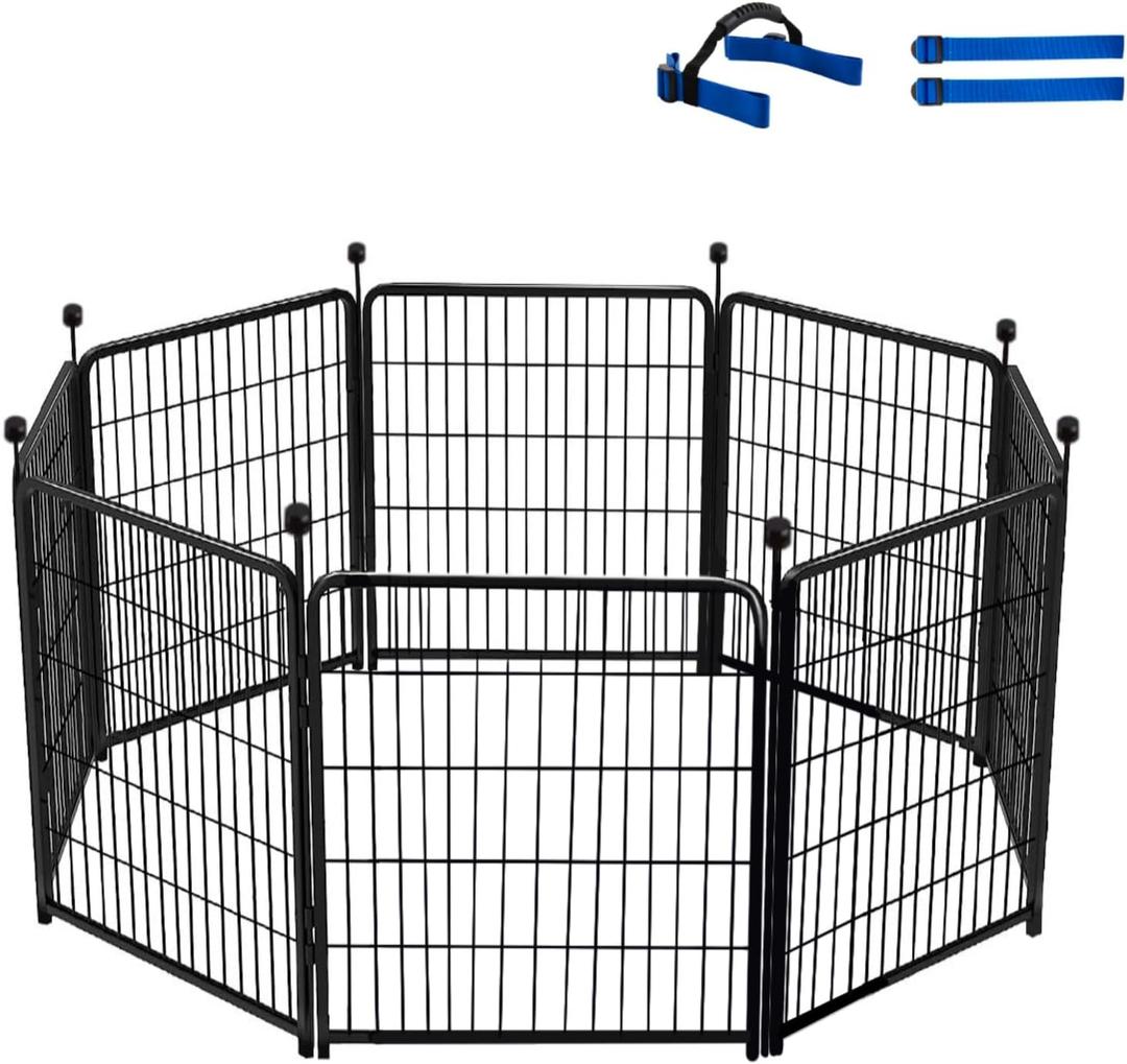 Garden Fencing 48 inch High, 8 Panels Total 17.7Ft(L). Garden Fence Border, Flower Bed Fencing, Dog Fences for The Yard, Dog Digging Fence Barrier (No Gate) (48in(H)x17.7FT(L) 8 Panels No Gate)