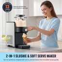 Slushie Machine for Home, 2-in-1 Slushy & Soft Serve Ice Cream Maker with Rapid Chill and 6 Presets, 15-Min Fast Slush, No Ice Needed, Frozen Slush Milkshake Margaritas for Family & Party, Black